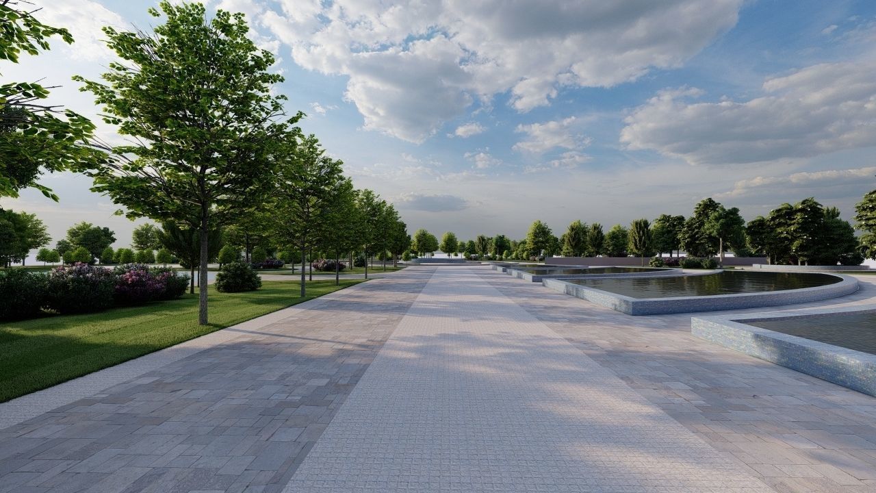 park-public park-Private Park Landscape 3D model_13