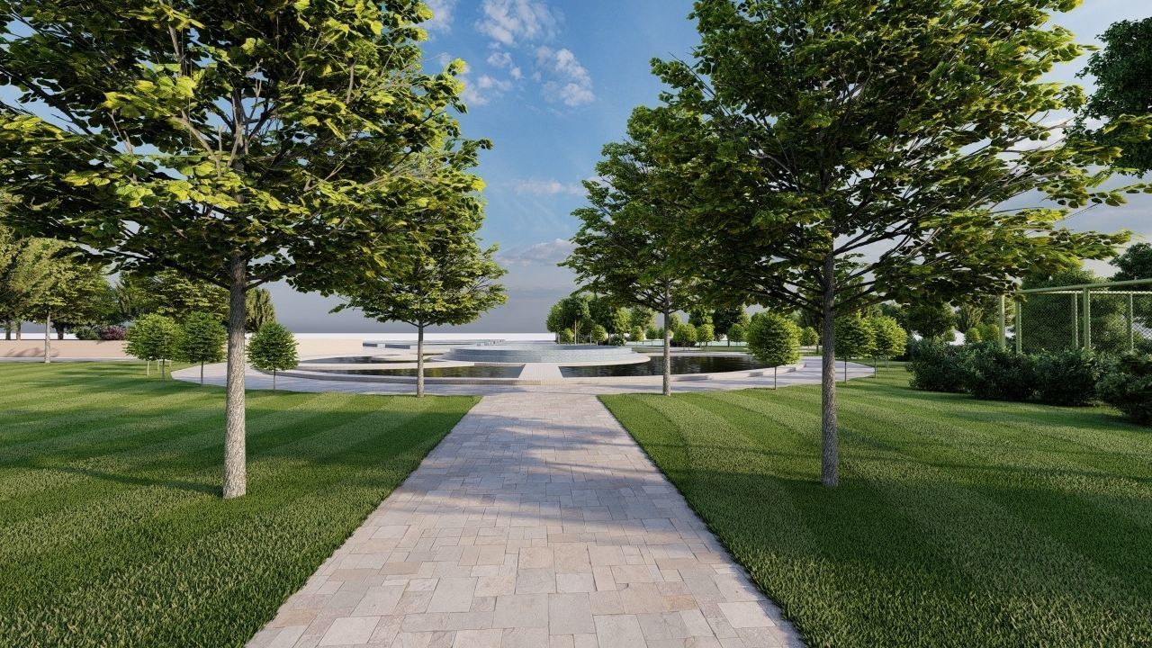 park-public park-Private Park Landscape 3D model_38