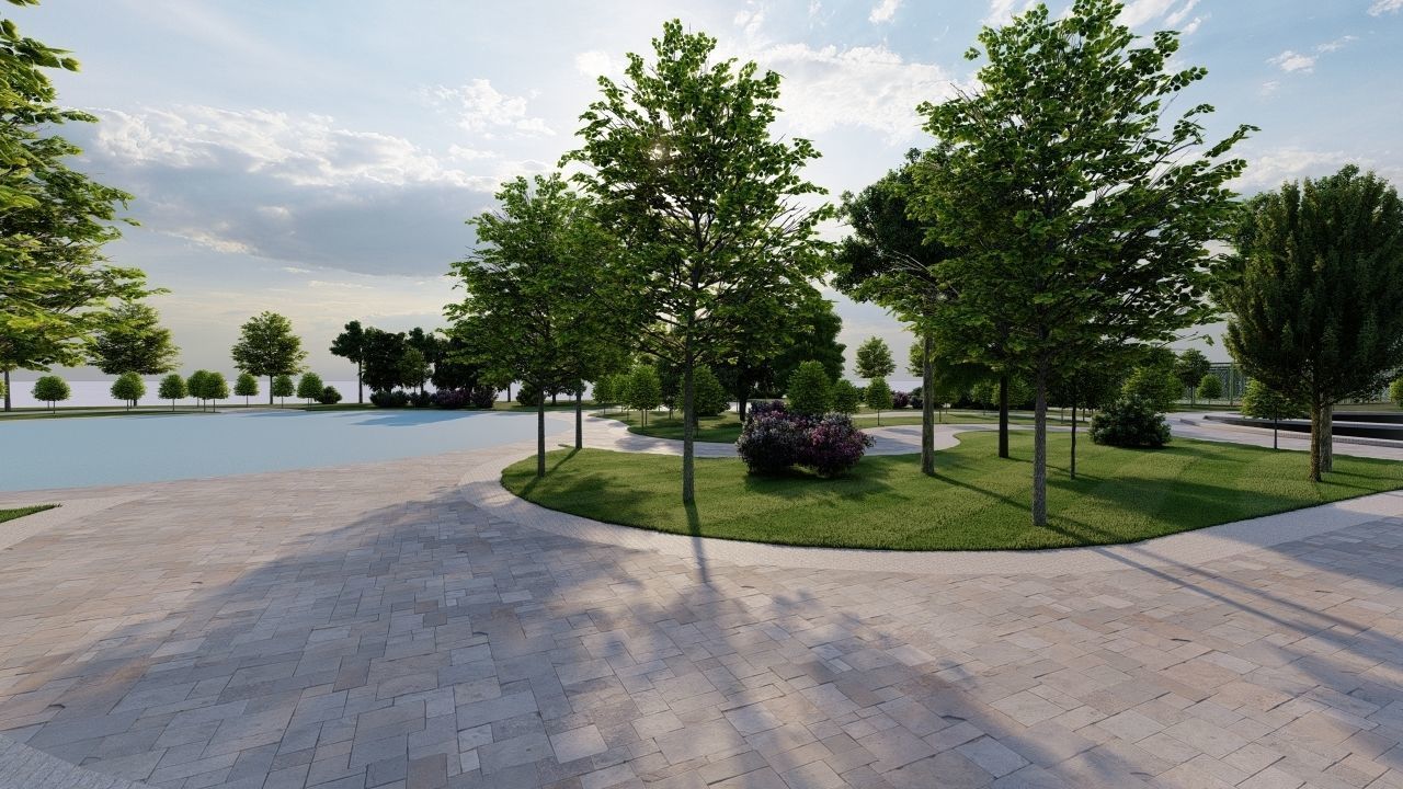 park-public park-Private Park Landscape 3D model_11