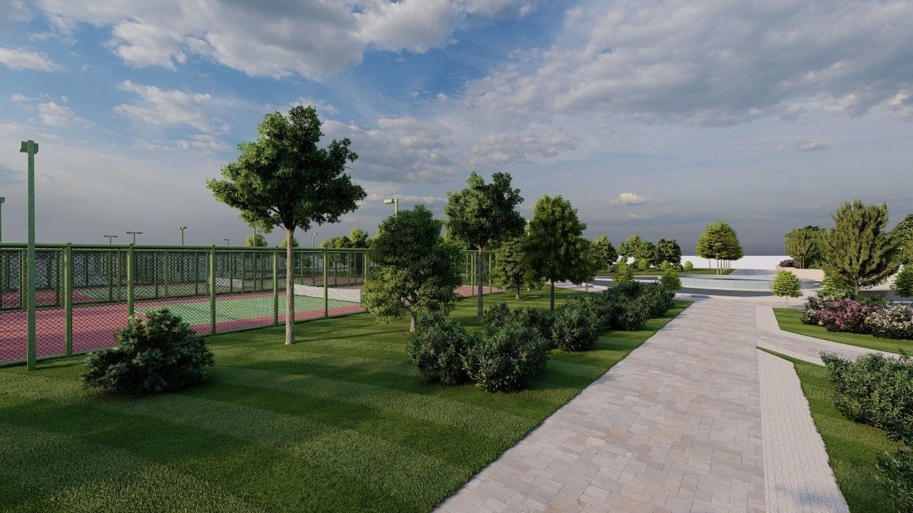 park-public park-Private Park Landscape 3D model_10