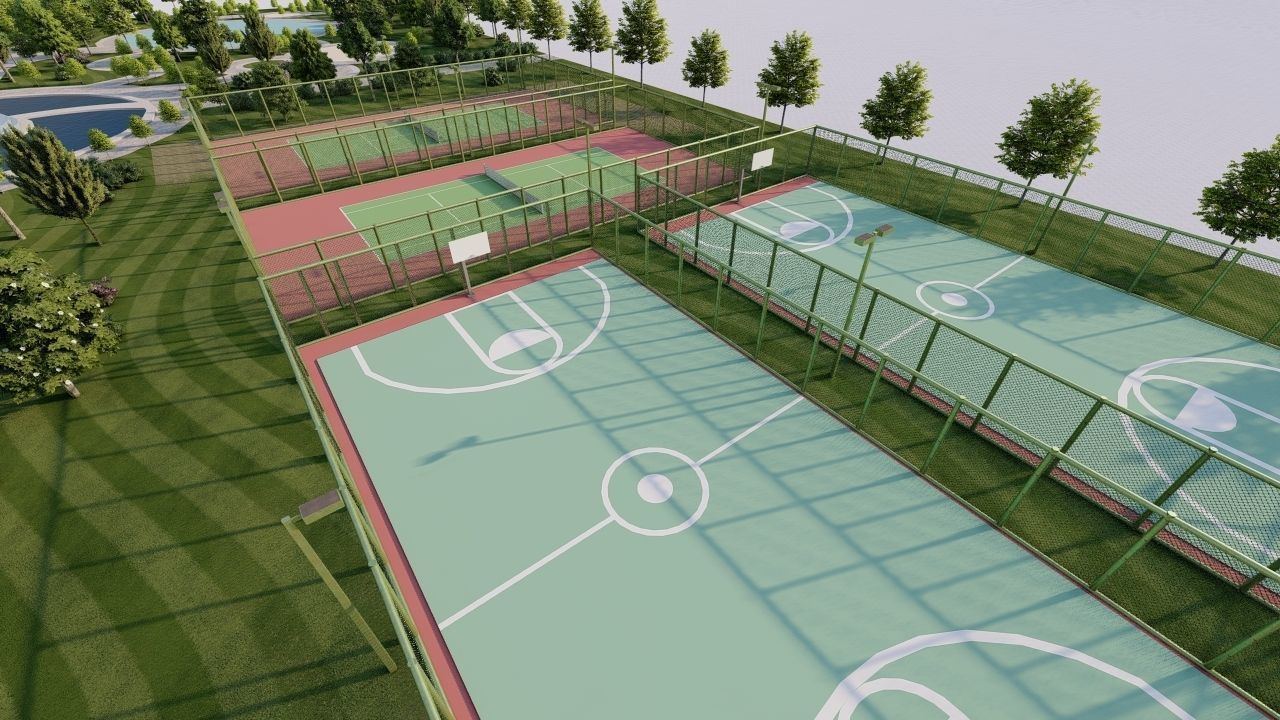park-public park-Private Park Landscape 3D model_16