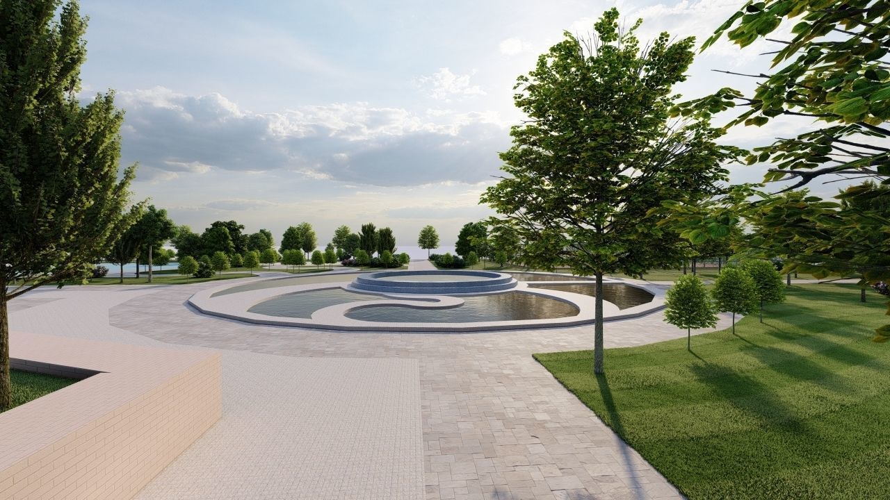 park-public park-Private Park Landscape 3D model_9