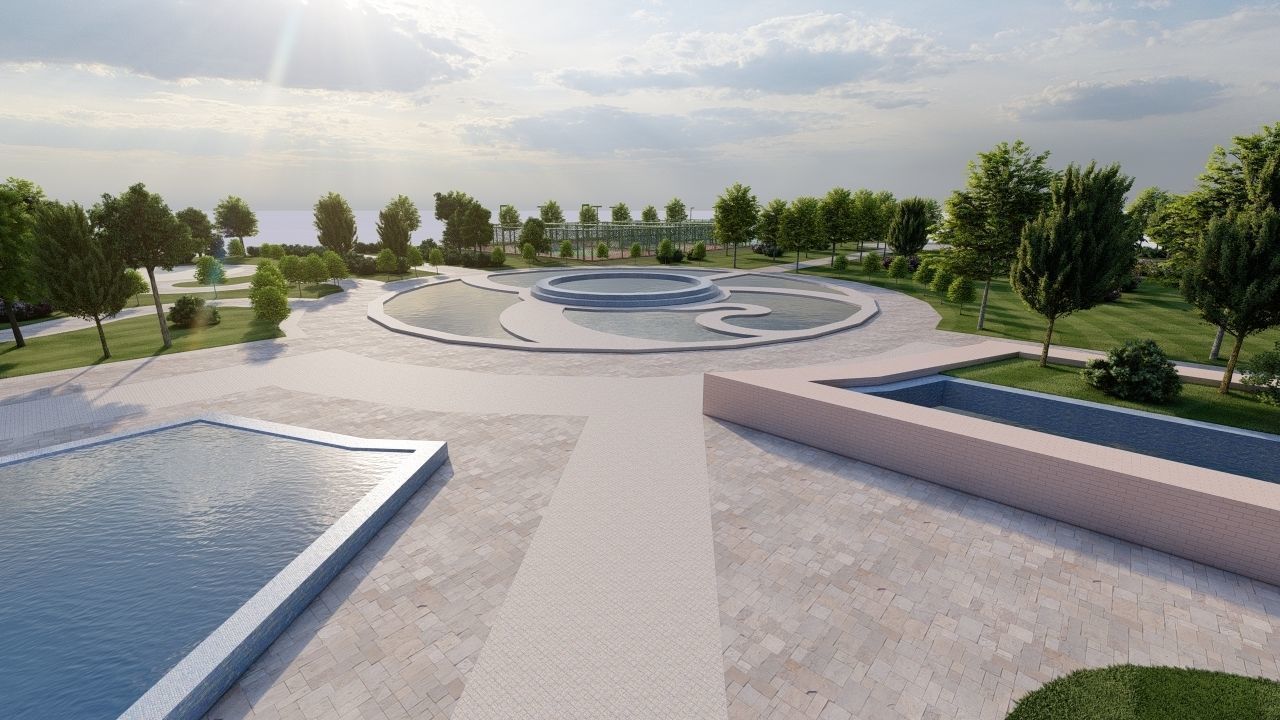 park-public park-Private Park Landscape 3D model_8