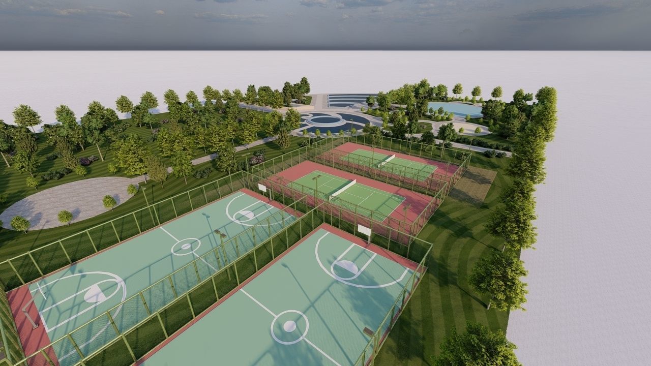 park-public park-Private Park Landscape 3D model_25