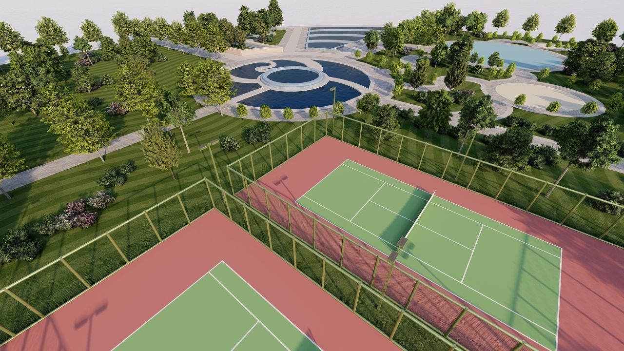 park-public park-Private Park Landscape 3D model_32