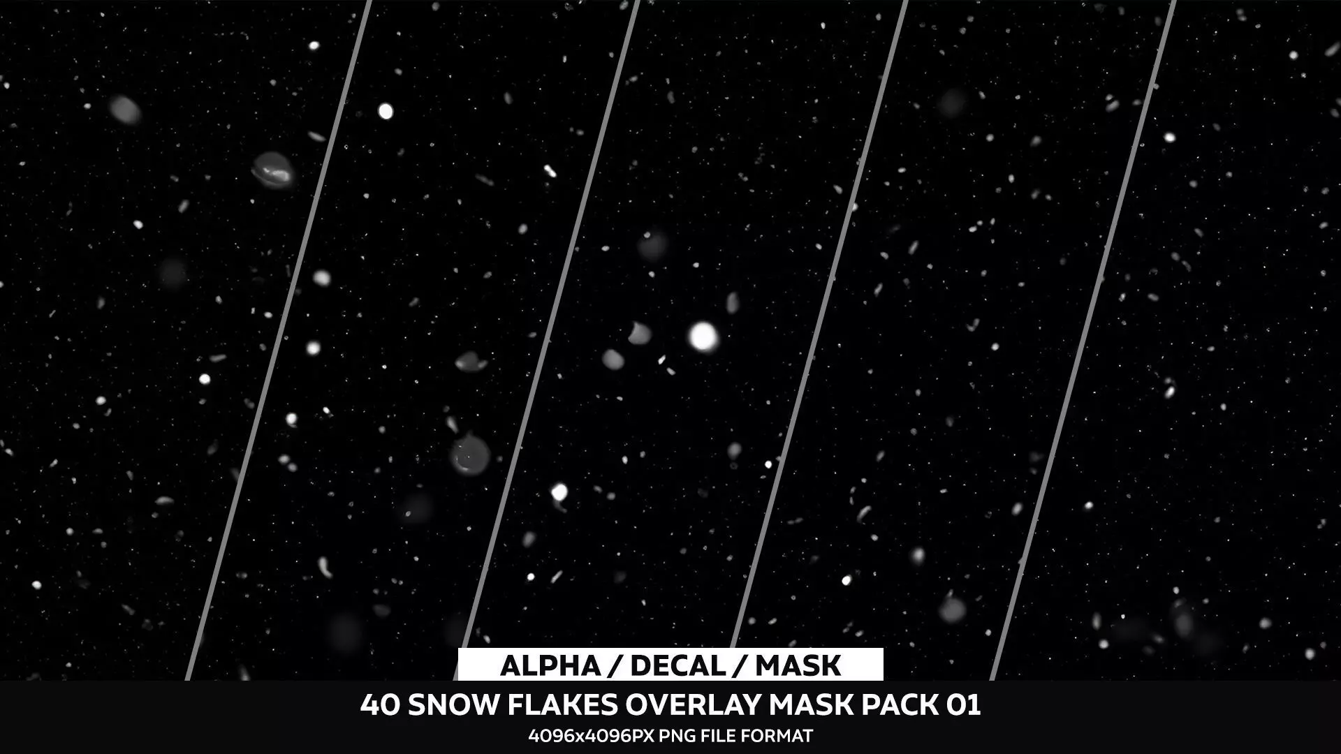 30 Snow Flakes Overlay Pack 01 Texture