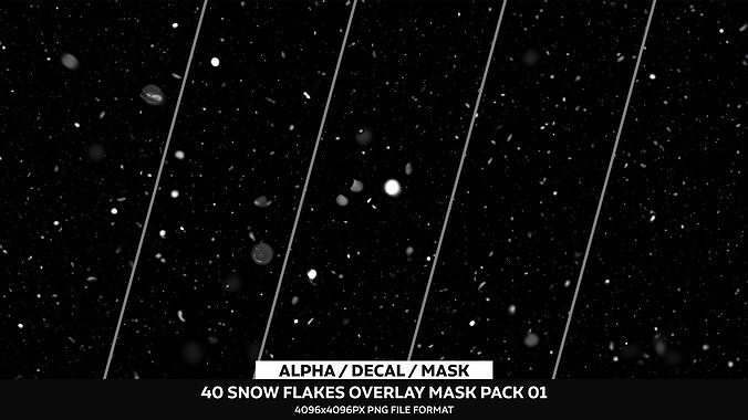 30 Snow Flakes Overlay Pack 01 Texture