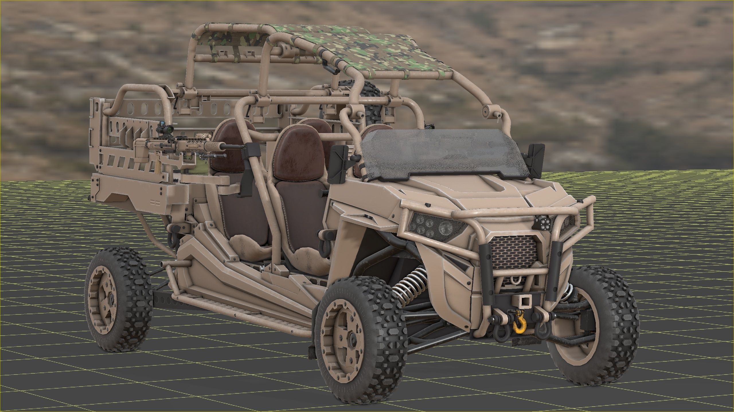 Polaris RMZR D4 with REAPR  Low-poly 3D model_19