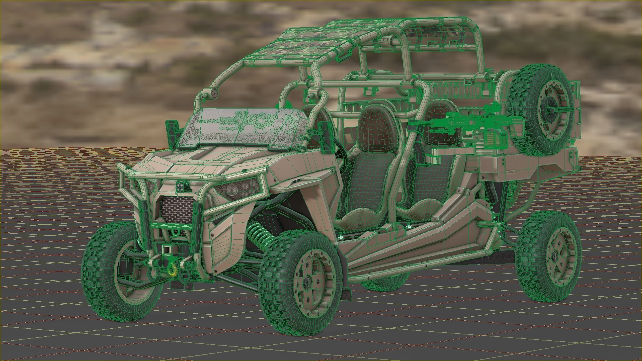 Polaris RMZR D4 with REAPR  Low-poly 3D model_2