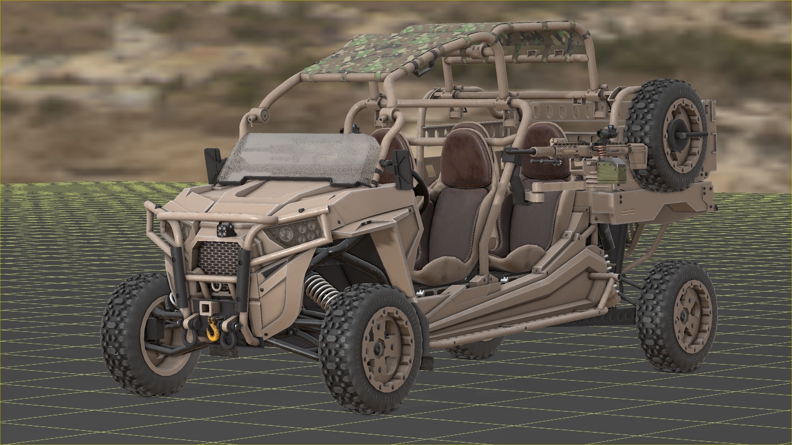 Polaris RMZR D4 with REAPR  Low-poly 3D model_1