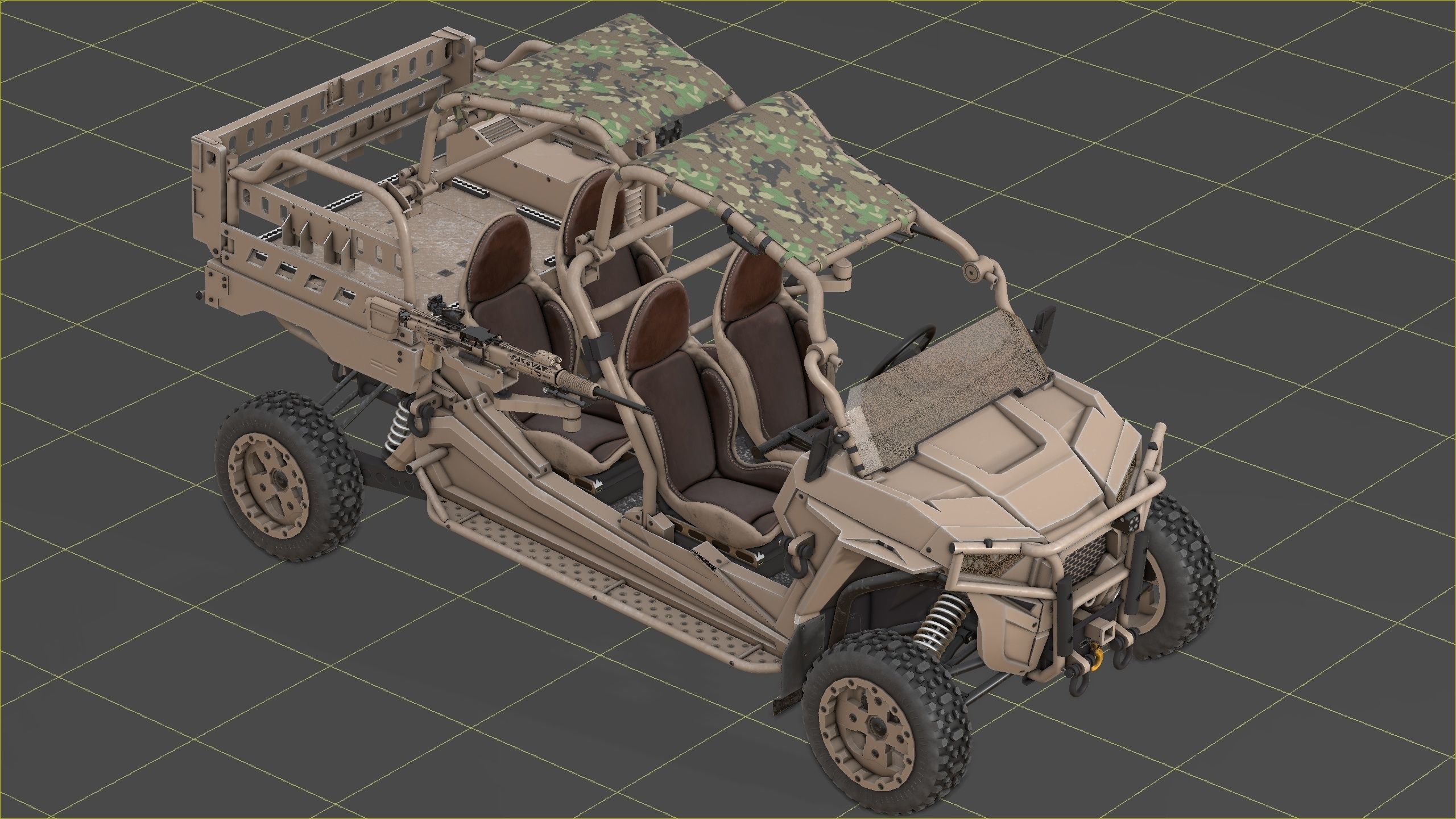 Polaris RMZR D4 with REAPR  Low-poly 3D model_7