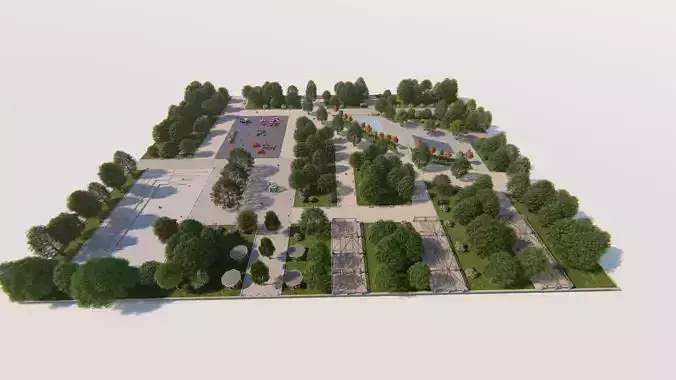 Master park-Regional park project-Private Park Landscape 3D model