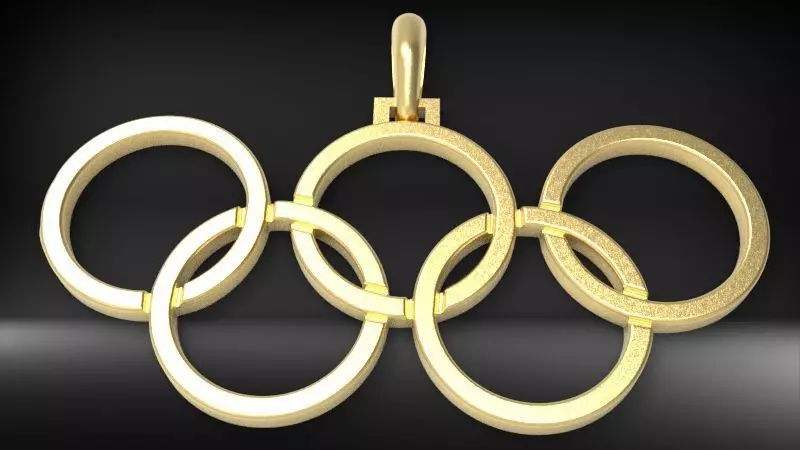 OLYMPIC RINGS MEDAL Necklace Pendant Charm Jewelry 3D print model