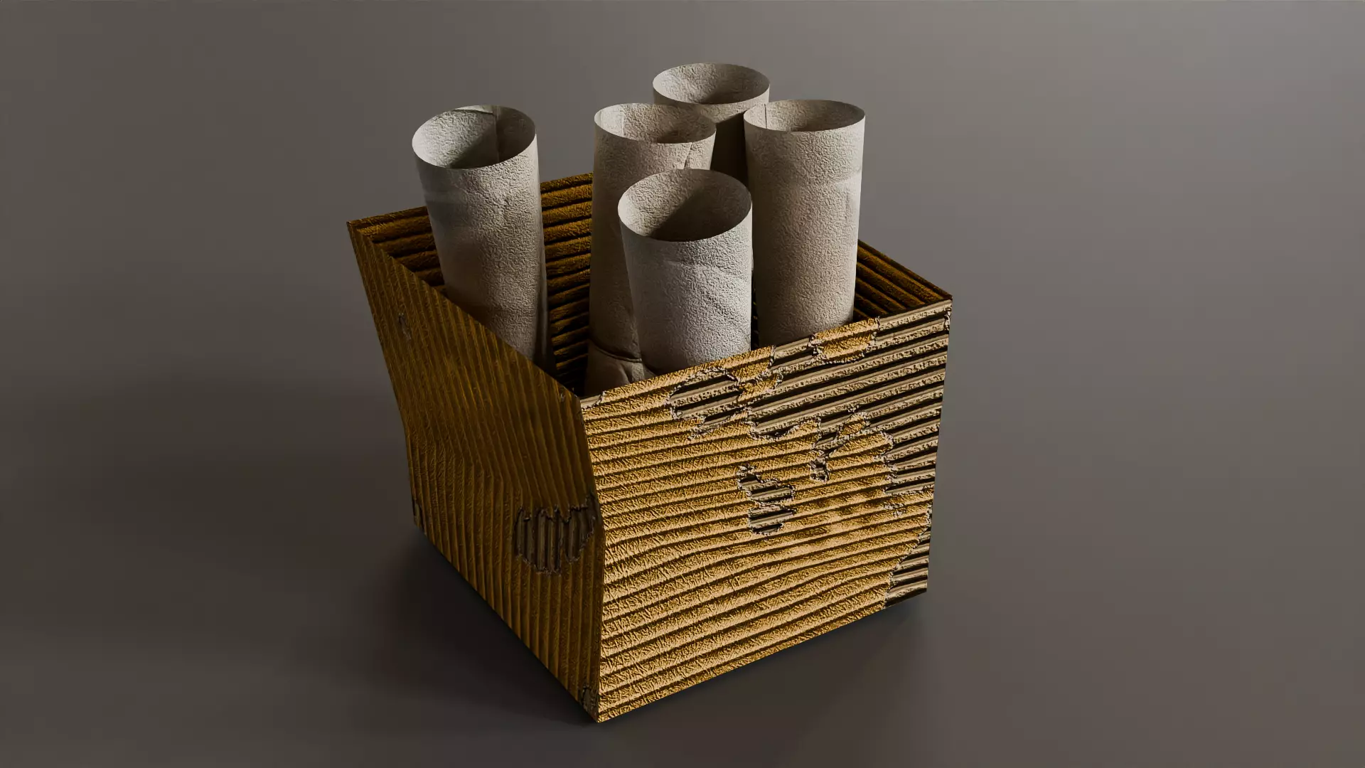 Cardboard crate Game Assets item6 Low-poly 3D model_0