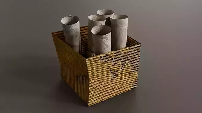 Cardboard crate Game Assets item6