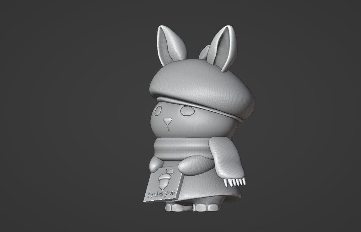 Rabbit 3D print model_6
