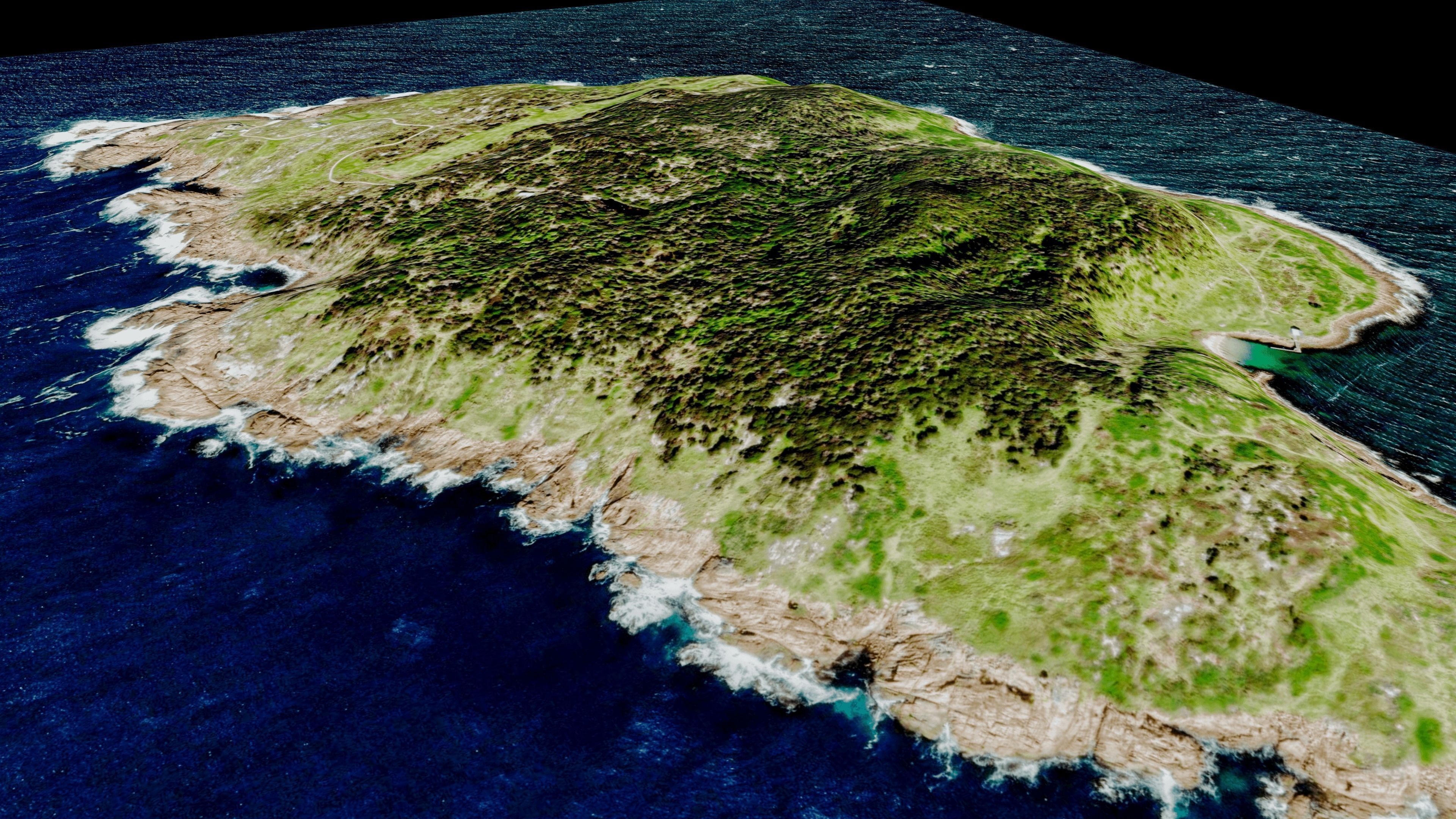 Gabo Island 3d model terrain Low-poly 3D model_2