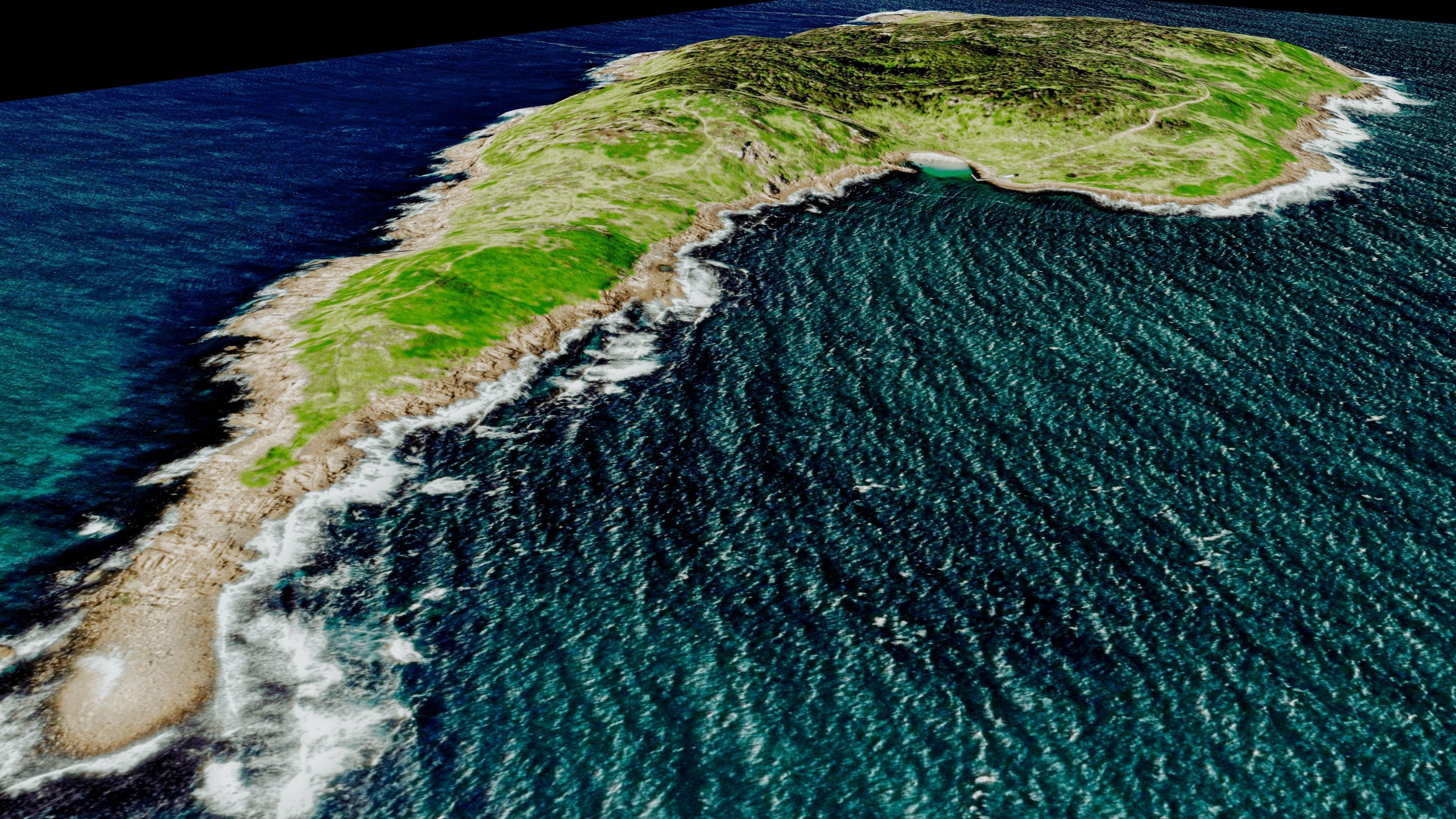 Gabo Island 3d model terrain Low-poly 3D model_6