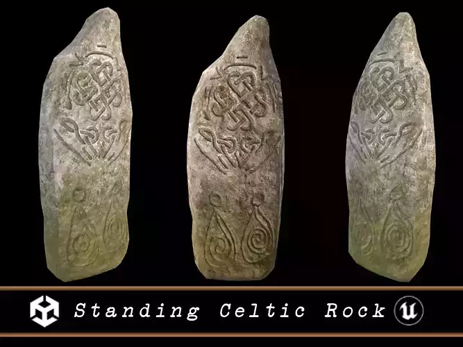 Standing Celtic Rock  Low-poly 3D model