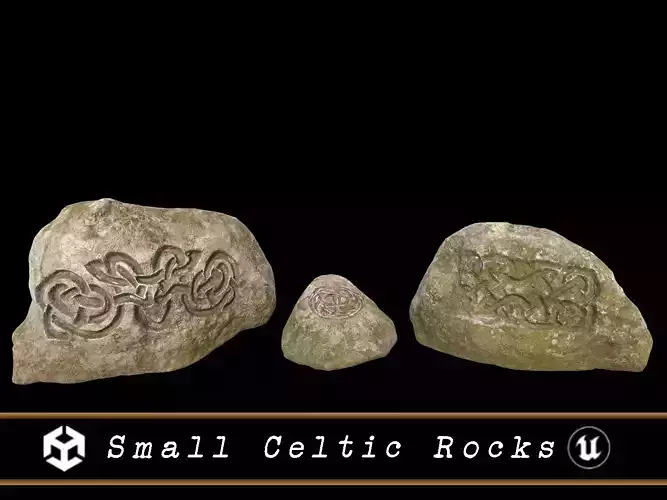 Small Celtic Rocks Low-poly 3D model