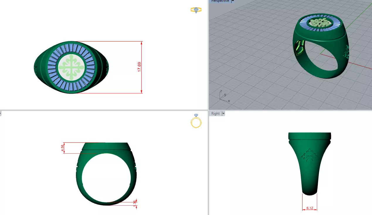 Patek Philippe ring 3D print model_0
