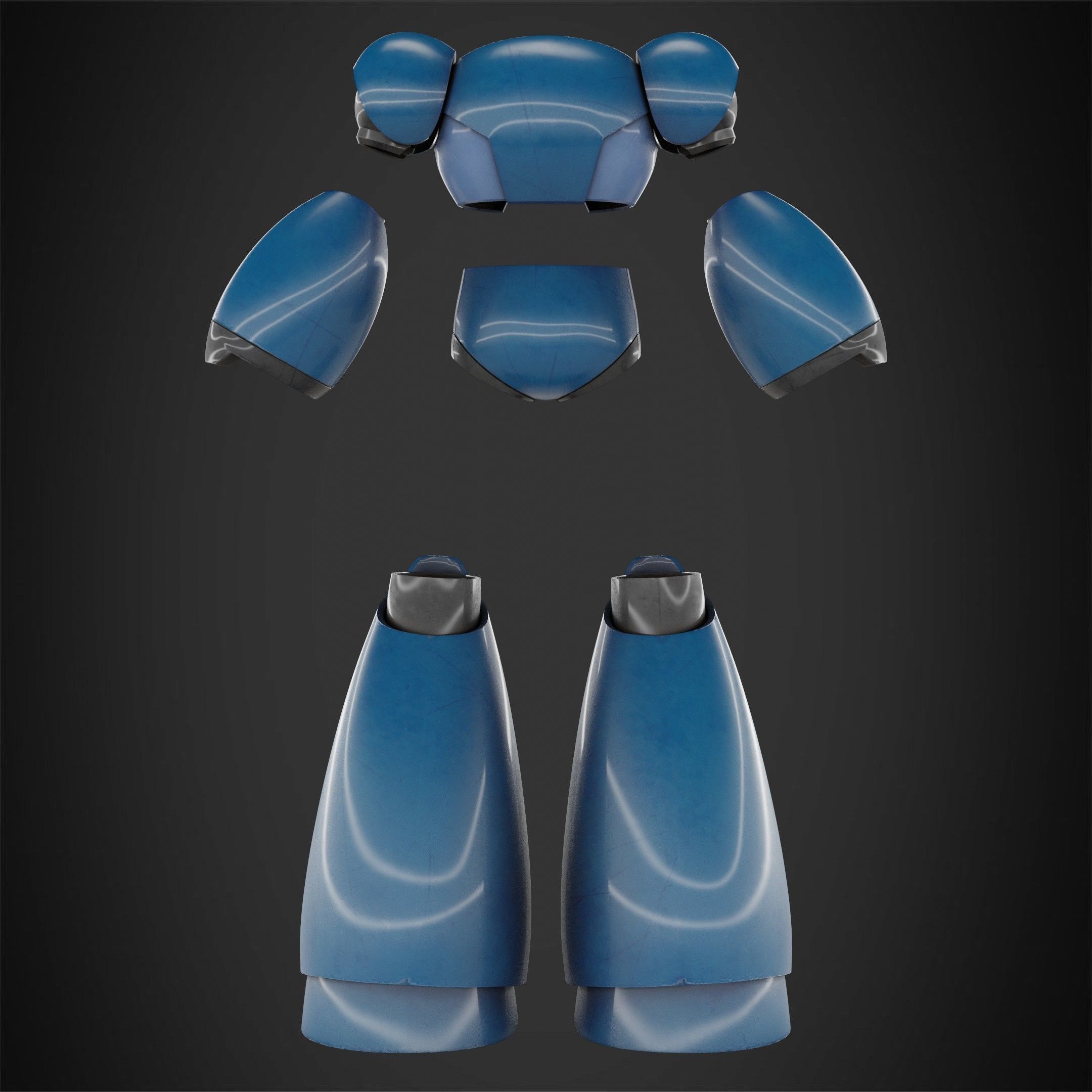 Mega man X Armor for Cosplay 3D print model_6