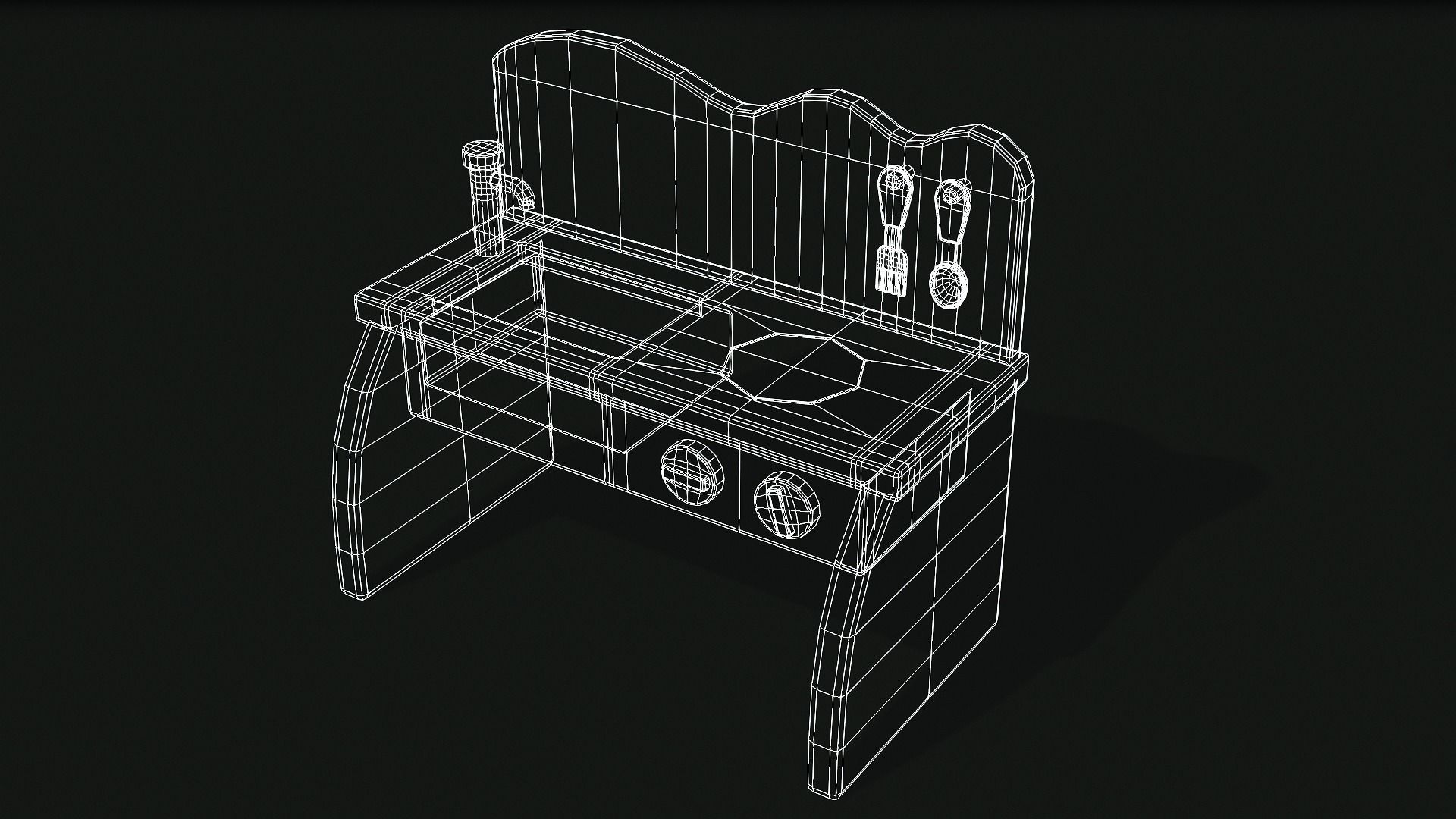 Toy kitchen Counter Low-poly 3D model_1