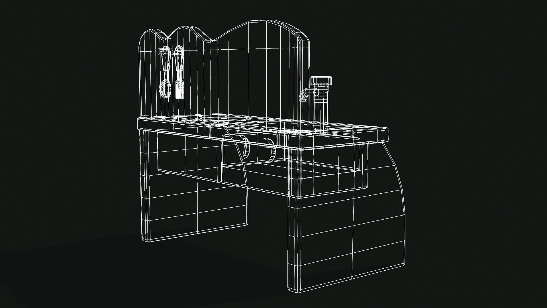 Toy kitchen Counter Low-poly 3D model_3