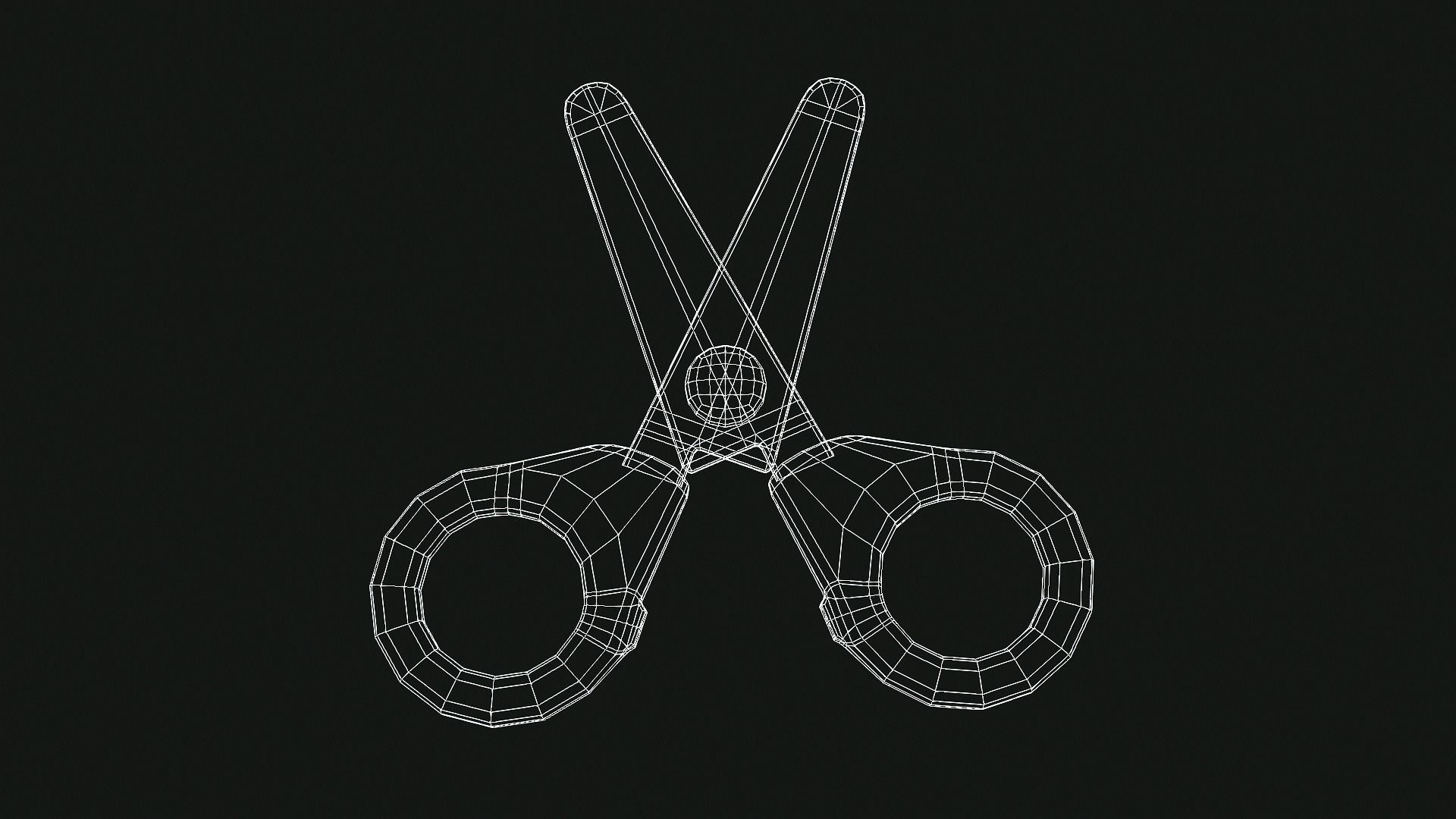 Scissors Low-poly 3D model_1