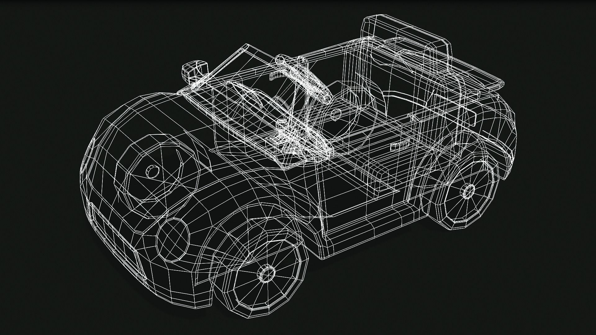 Kids Motor Car Low-poly 3D model_2