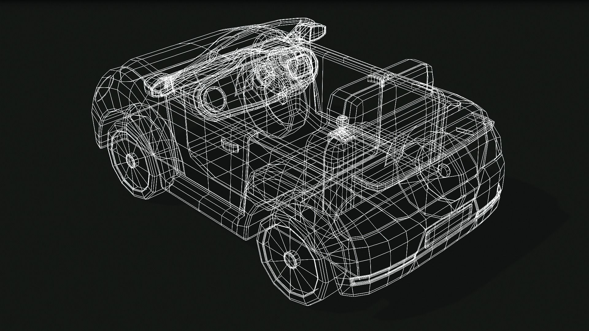 Kids Motor Car Low-poly 3D model_4