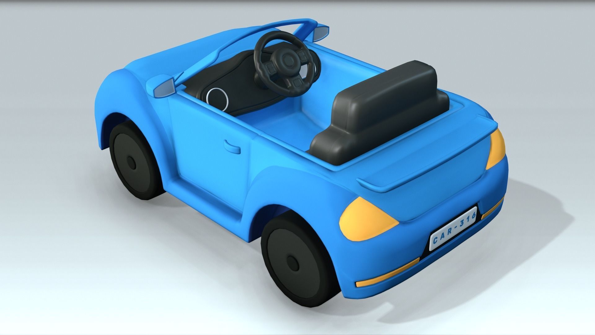 Kids Motor Car Low-poly 3D model_3