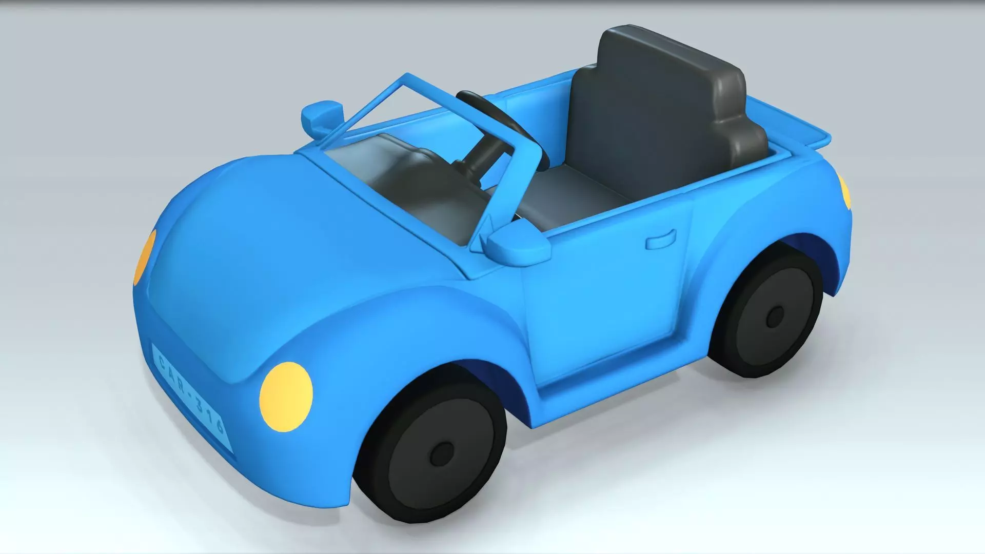 Kids Motor Car Low-poly 3D model_0