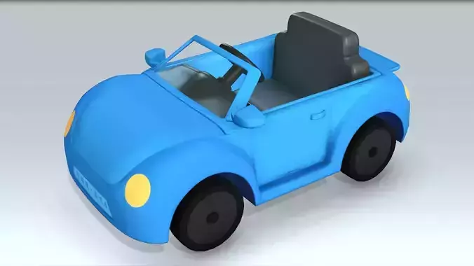 Kids Motor Car Low-poly 3D model
