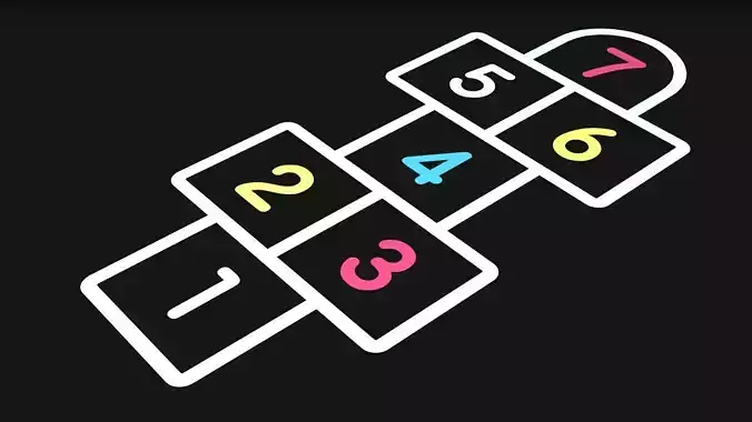 Hopscotch Low-poly 3D model