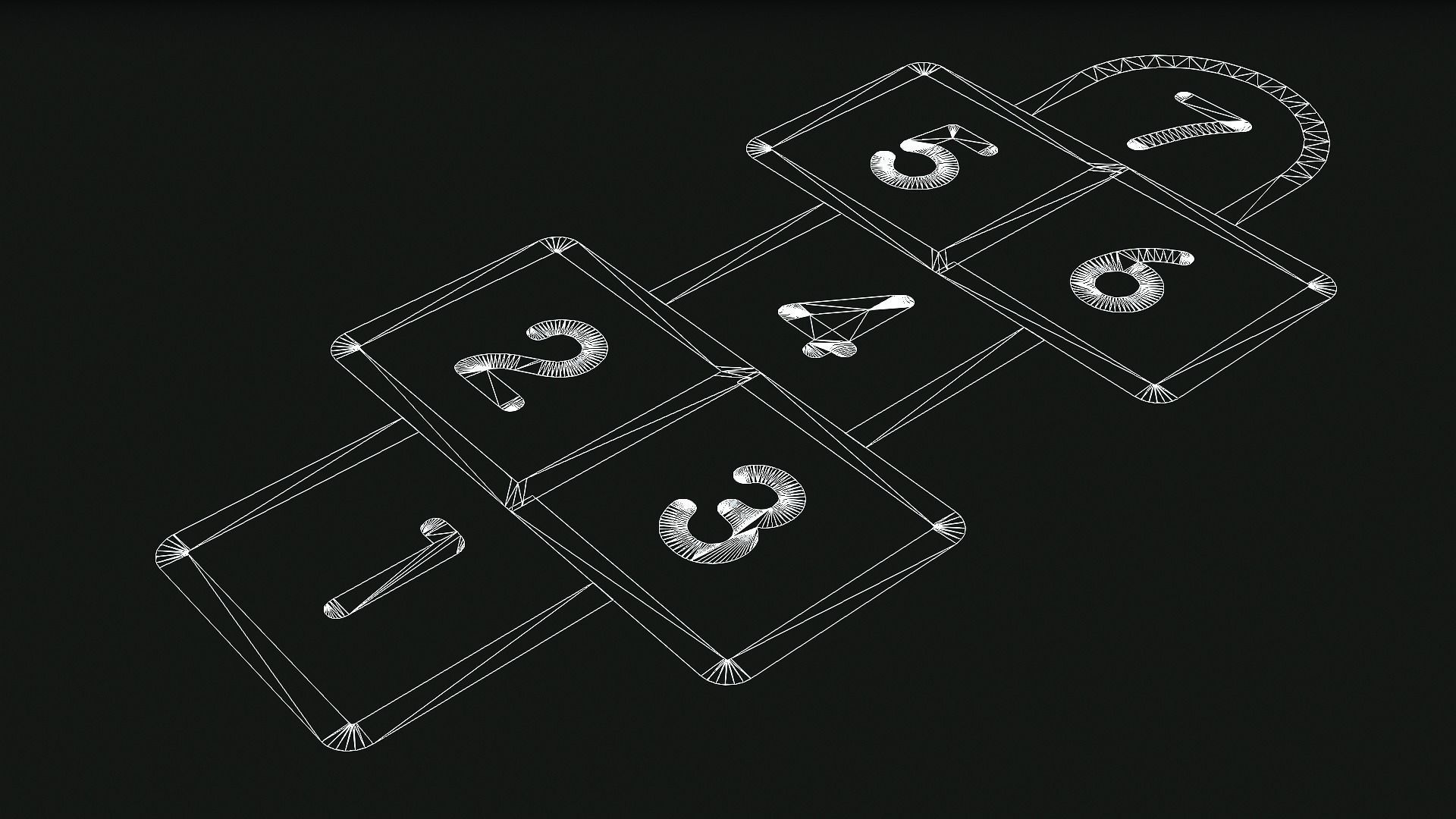 Hopscotch Low-poly 3D model_1