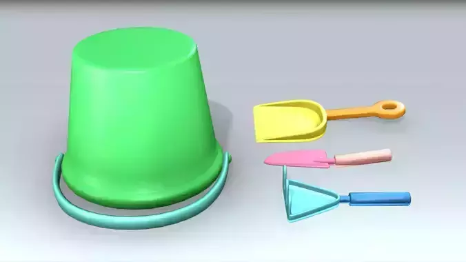 Gardening Tools Low-poly 3D model