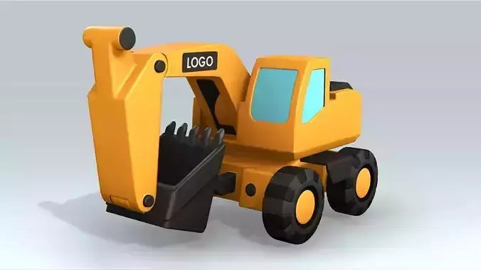 Excavator Toy Car Low-poly 3D model