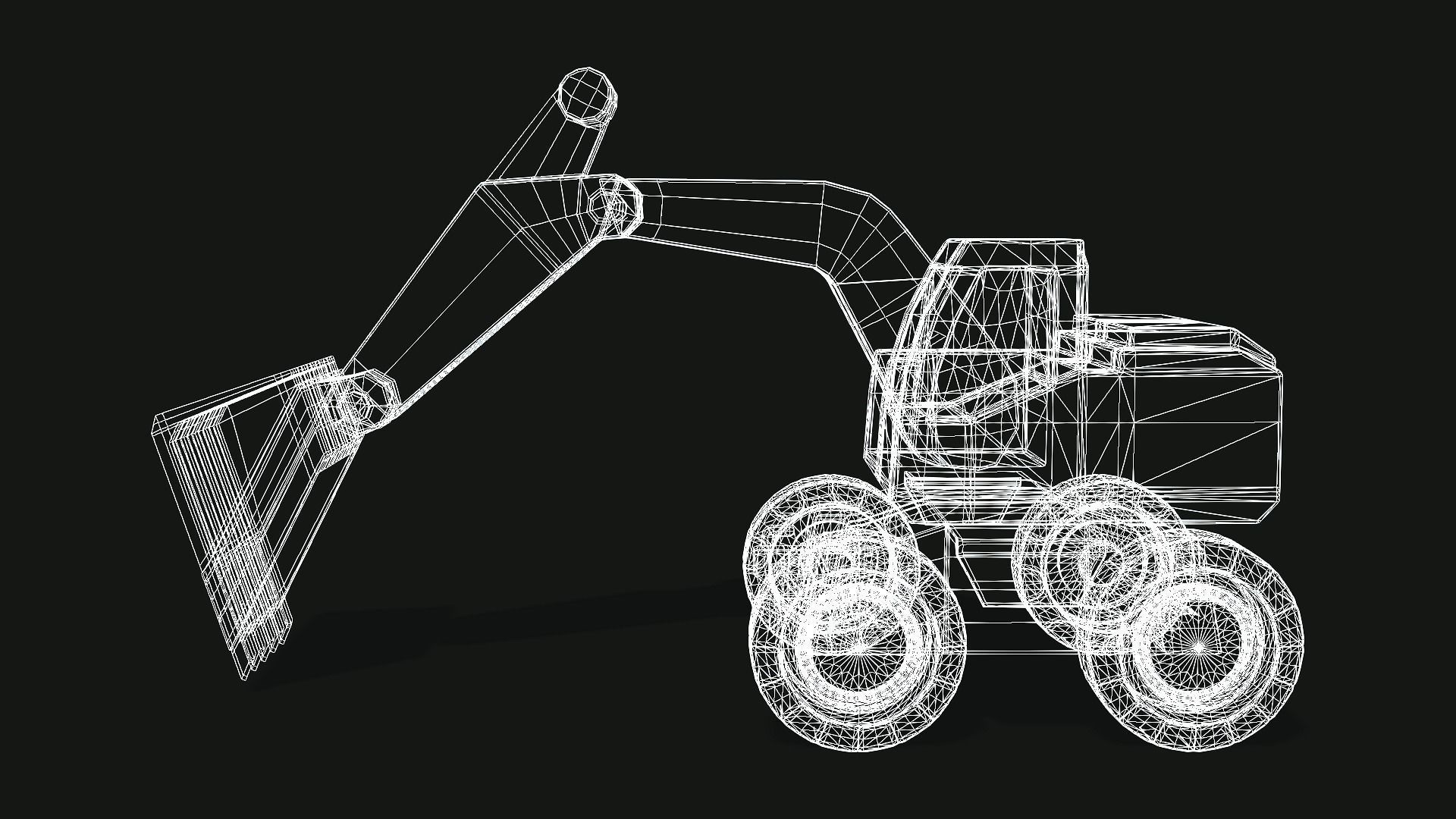 Excavator Toy Car Low-poly 3D model_4