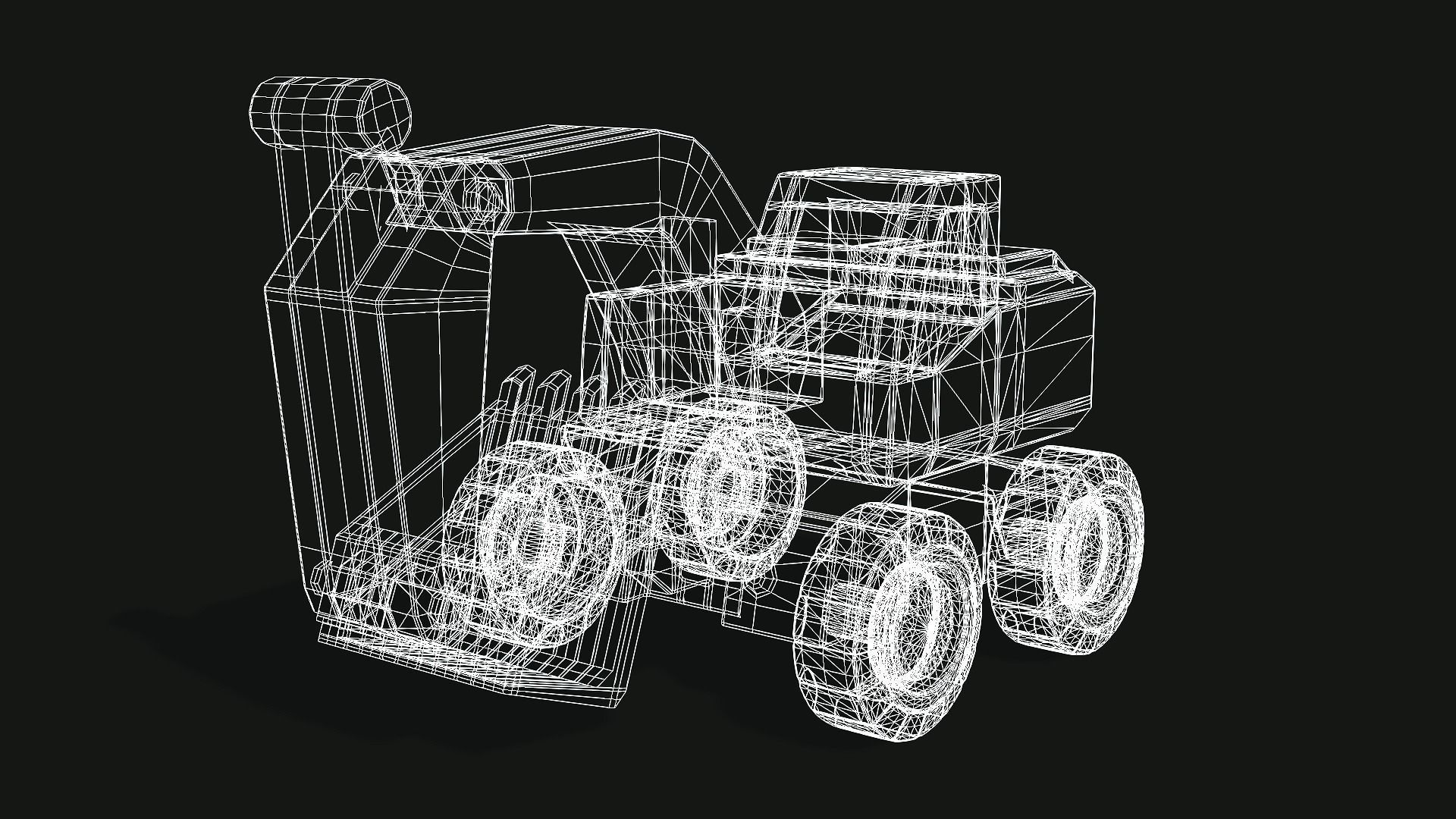 Excavator Toy Car Low-poly 3D model_2
