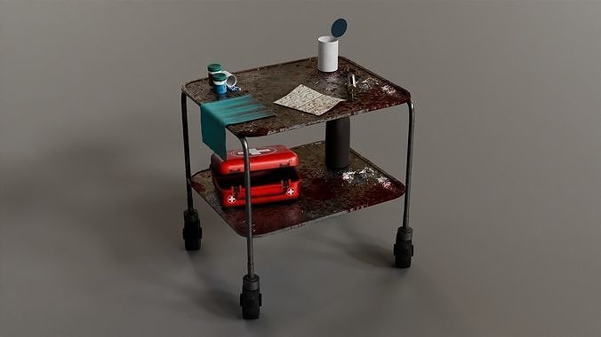 Medicine shelf cart Game Assets item10 3D model