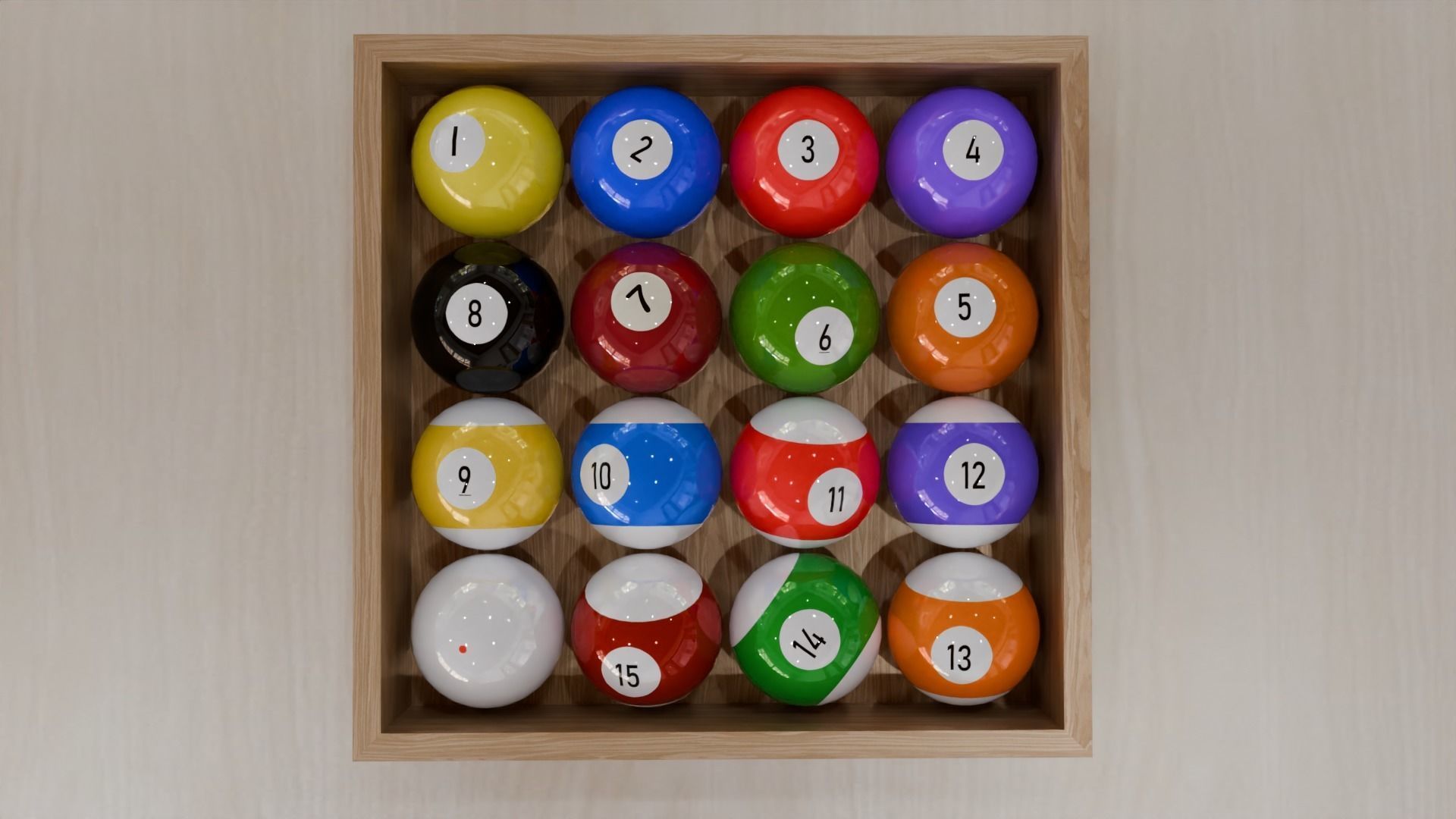 Billiard Balls low-poly 3d model 3D model_1