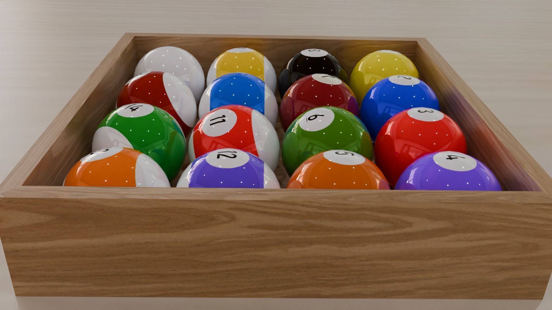 Billiard Balls low-poly 3d model 3D model_3