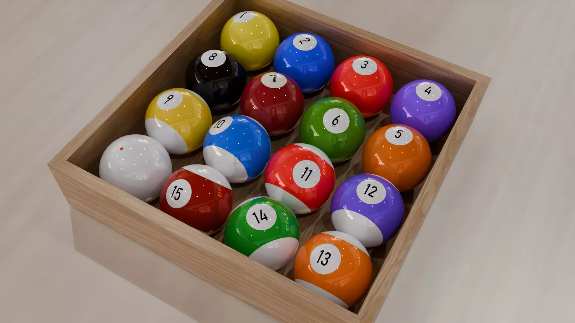 Billiard Balls low-poly 3d model 3D model_0