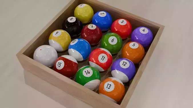 Billiard Balls low-poly 3d model