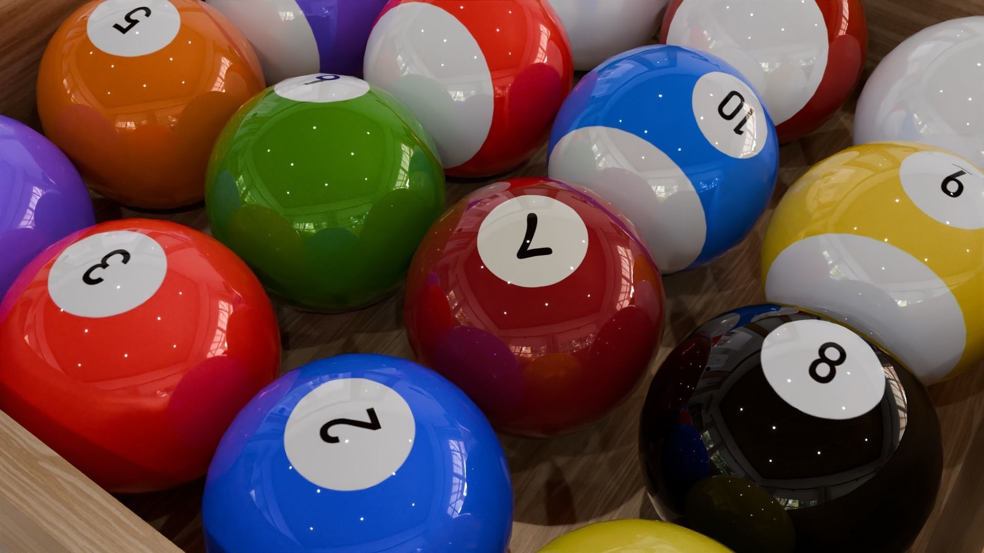 Billiard Balls low-poly 3d model 3D model_2