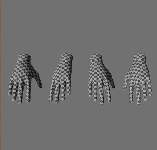 low poly hands  3D model