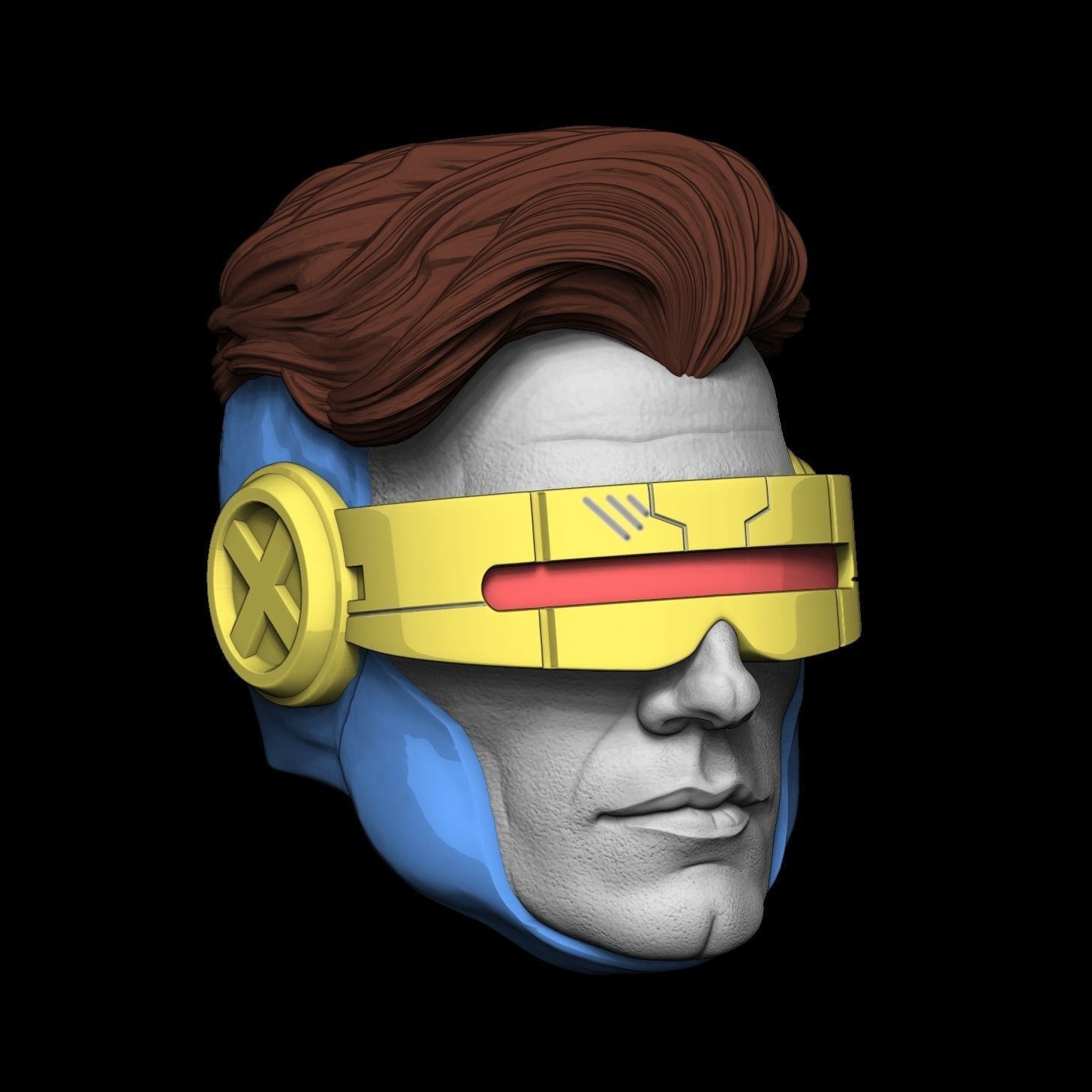 cyclops xmen head 3D print model_6