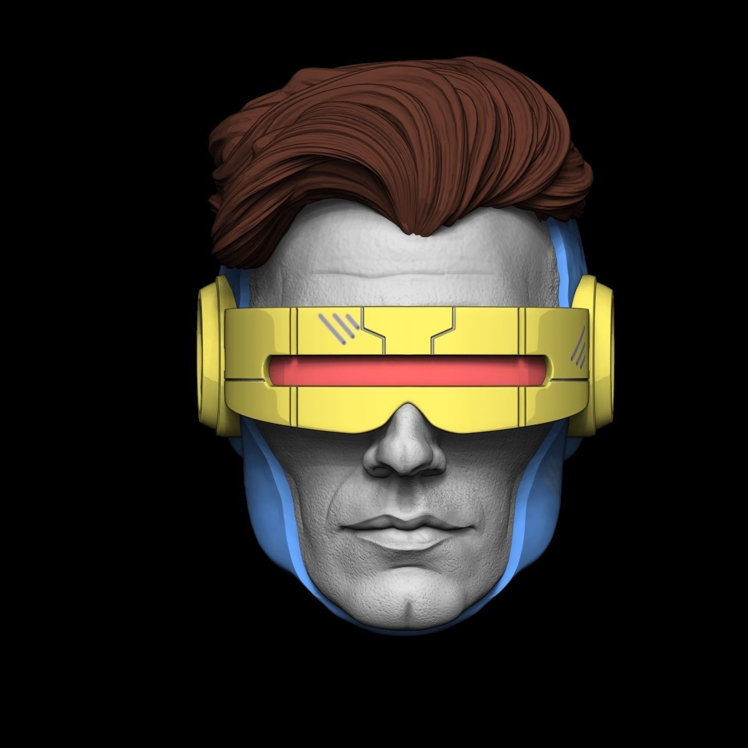 cyclops xmen head 3D print model_5