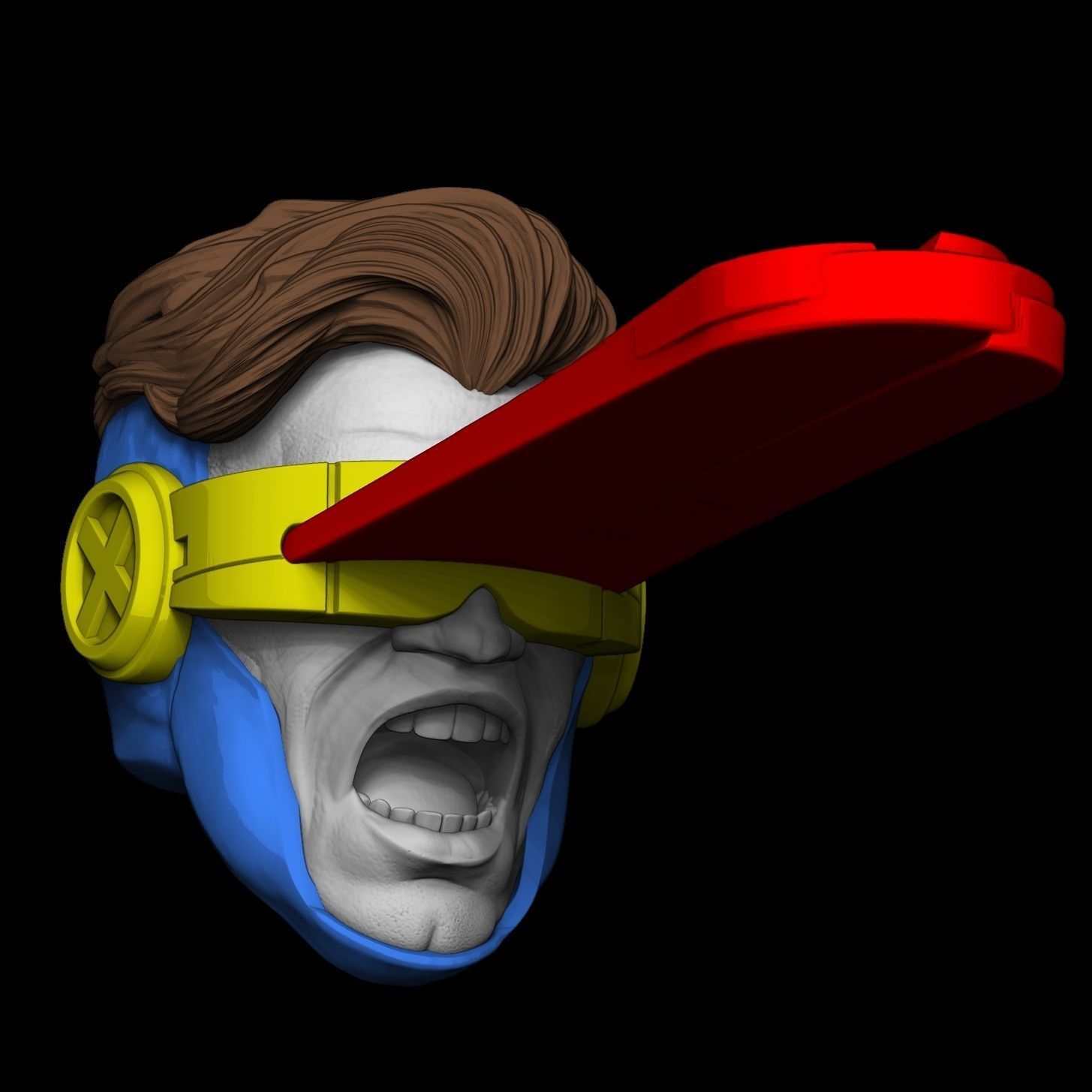 cyclops xmen head 3D print model_4